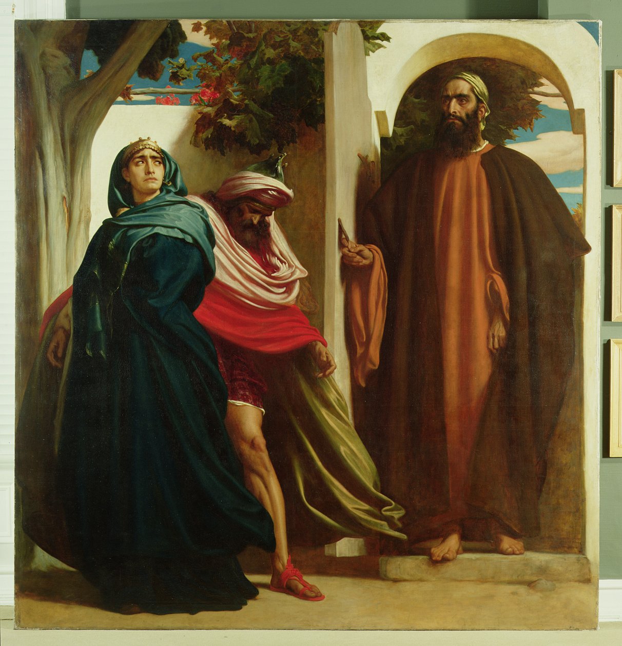 Jezábel a Achab se setkali s Eliášem, kolem roku 1862-3 od Frederic Leighton