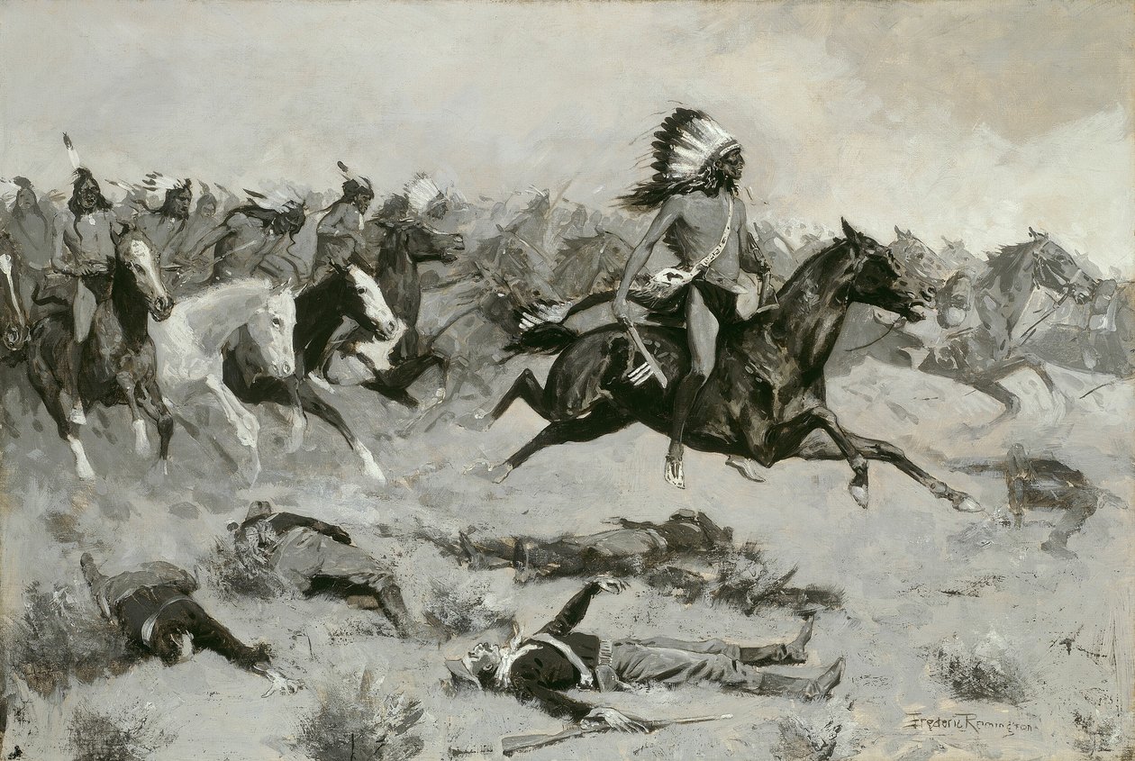 Rushing Red Lodges prošly linií od Frederic Remington