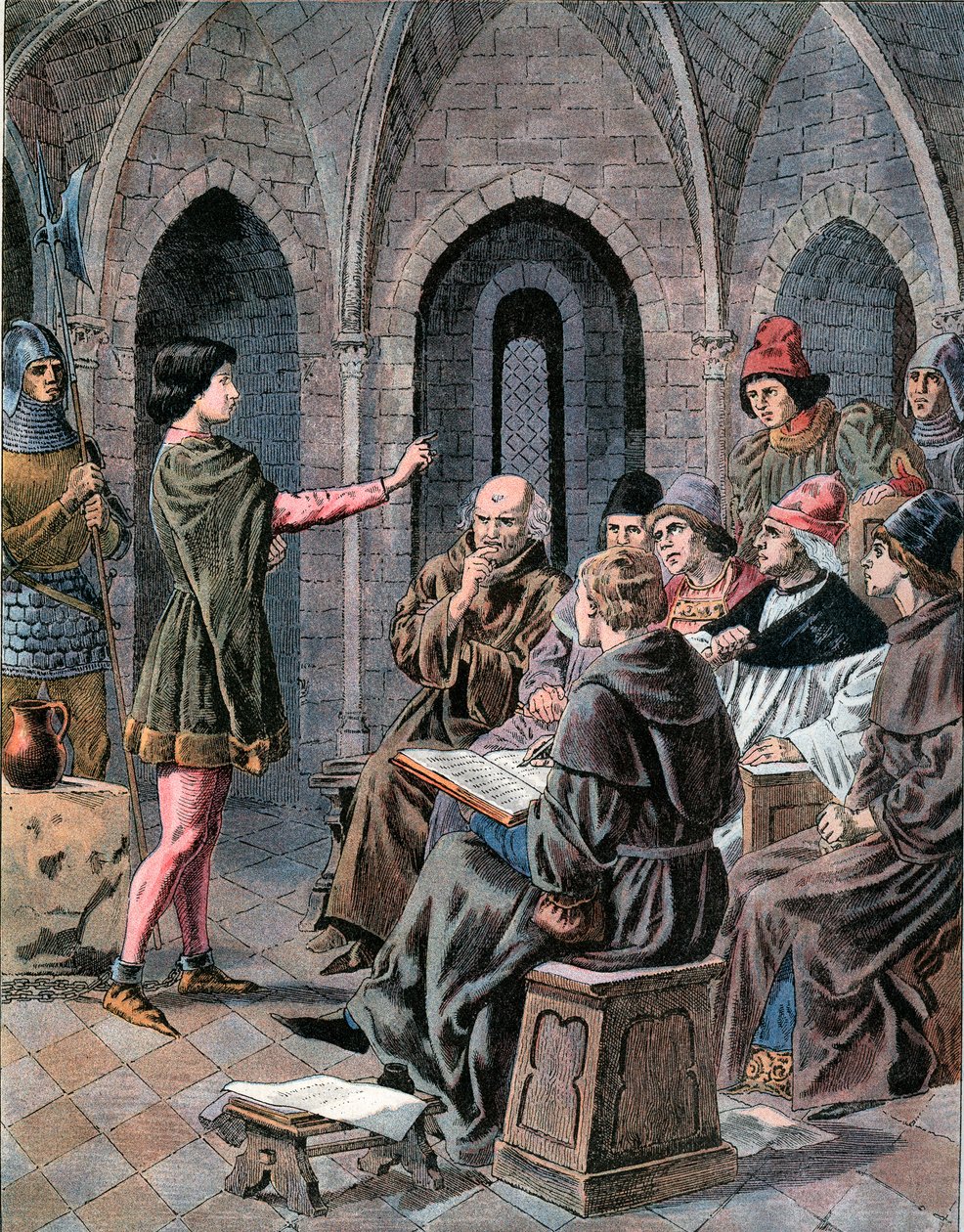 Johanka z Arku vyslýchána. od Frederic Theodore Lix
