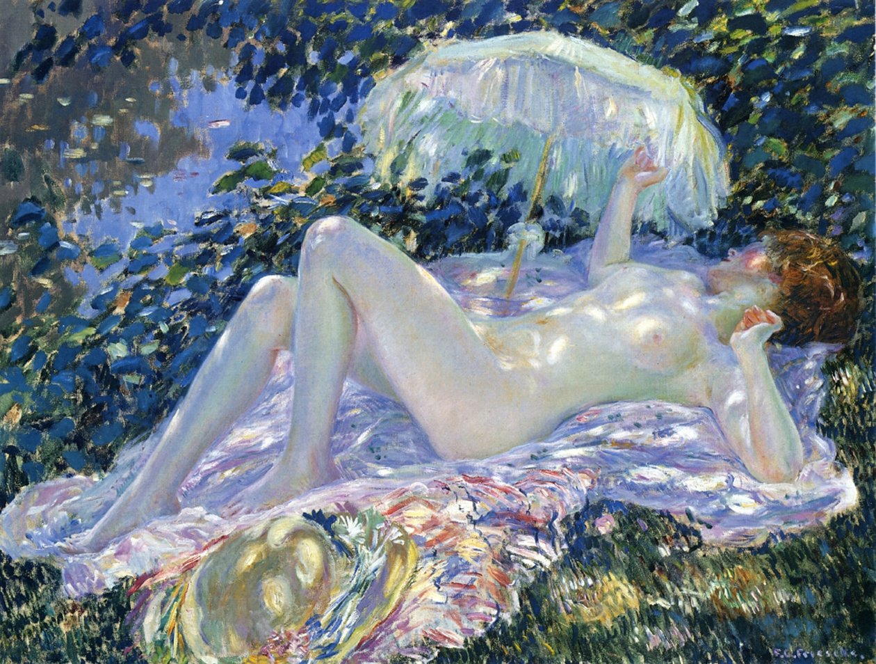 Opalování, kolem roku 1913 od Frederick Carl Frieseke
