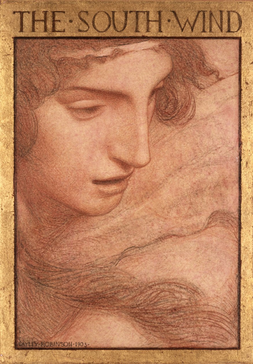 The Four Winds - The South Wind, 1903 (barevné křídy na papíře) od Frederick Cayley Robinson