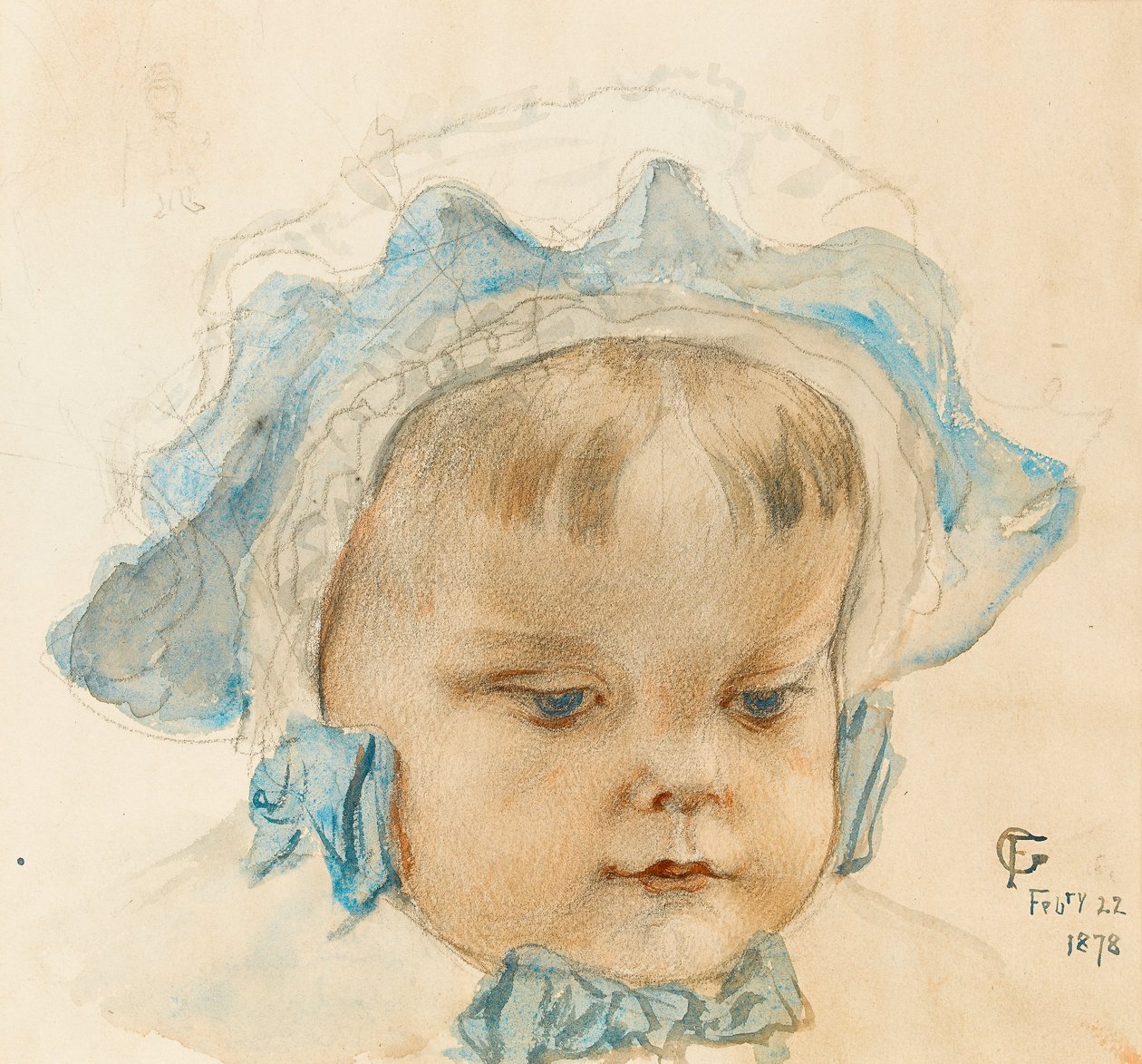 Frederica, 1878 (čb na papíře) od Frederick Goodall