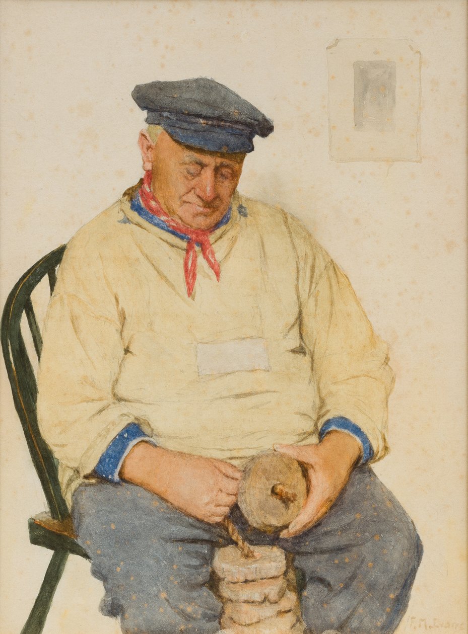 Fisherman Threading Corks (wc na papíře) od Frederick James McNamara Evans