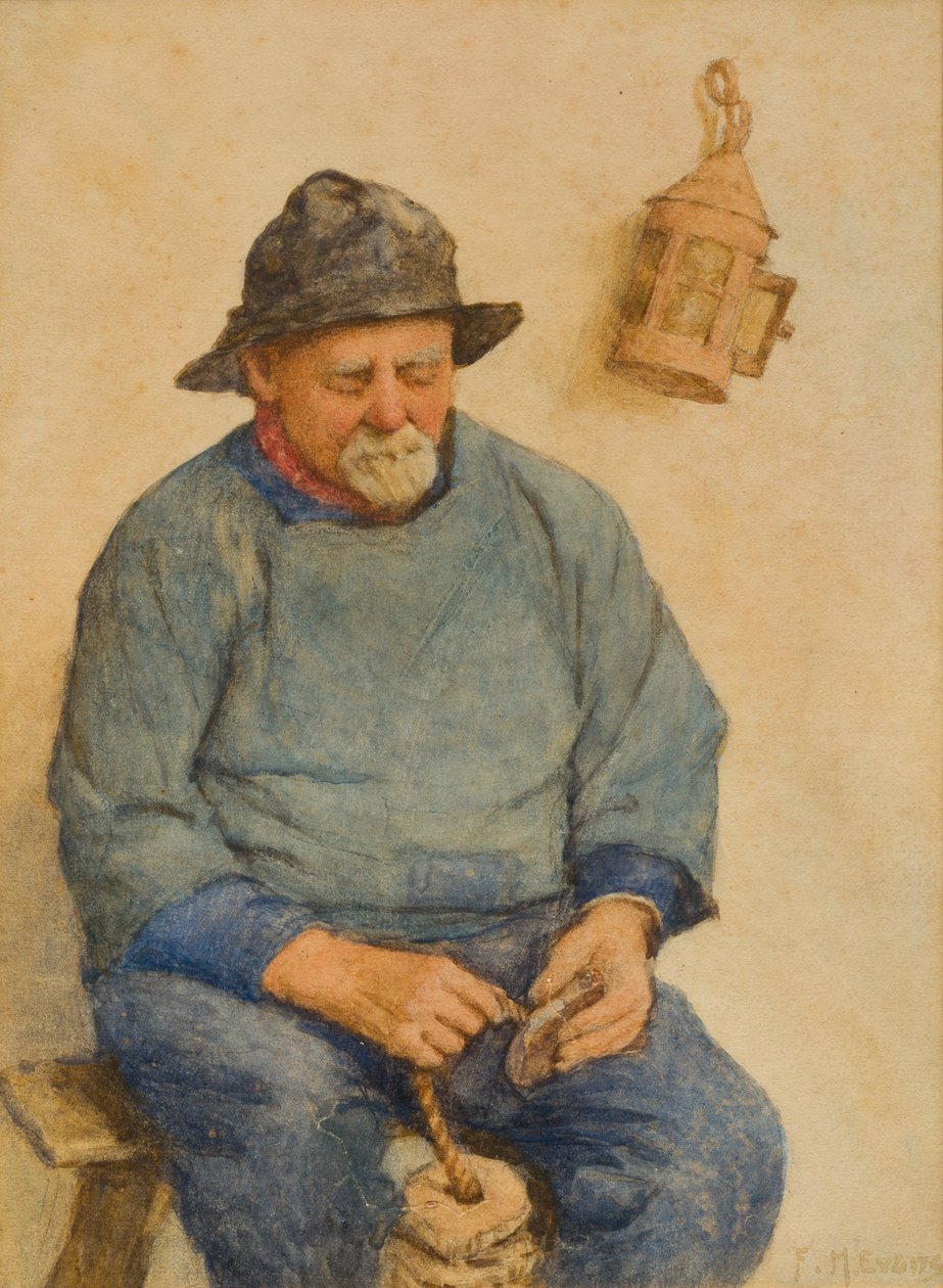 Rybář s korky (wc na papíře) od Frederick James McNamara Evans