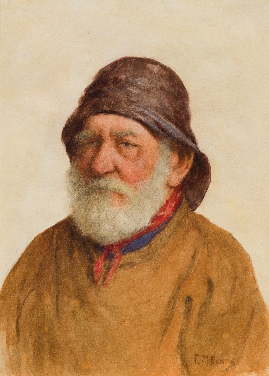 Starý rybář (wc na papíře) od Frederick James McNamara Evans