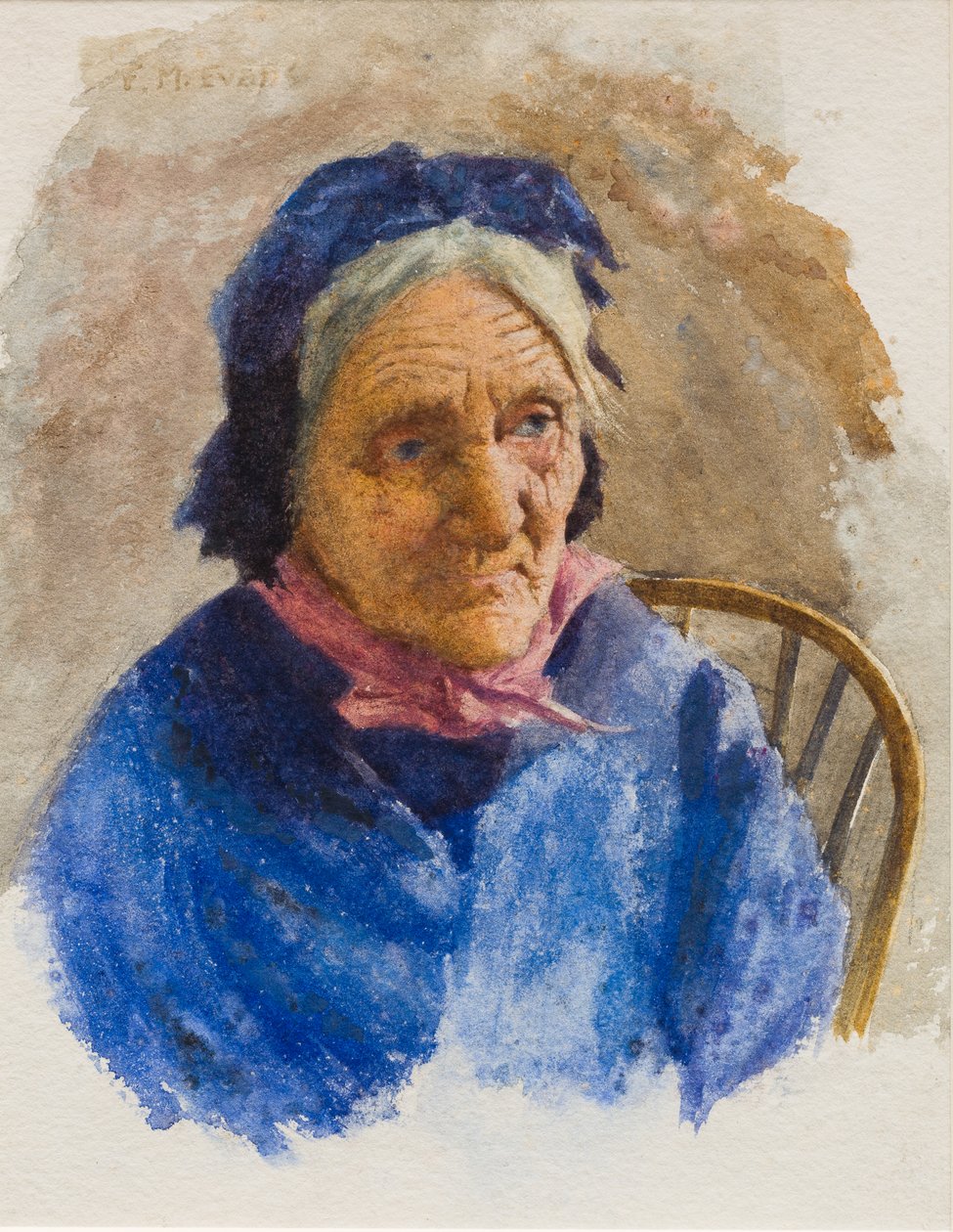 Stará rybářka (wc na papíře) od Frederick James McNamara Evans