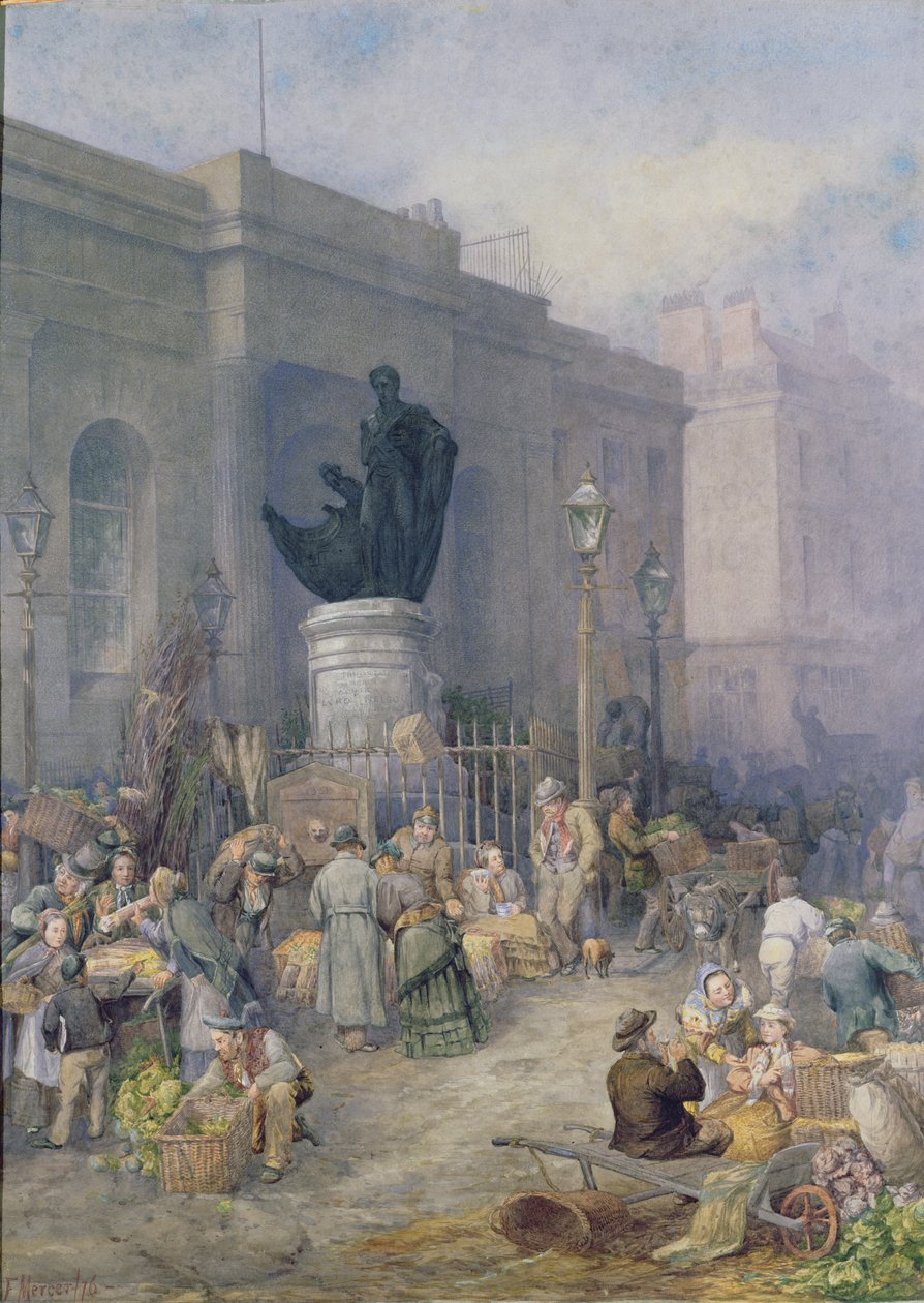 Market Morning, Birmingham, 1876 (wc) od Frederick Mercer