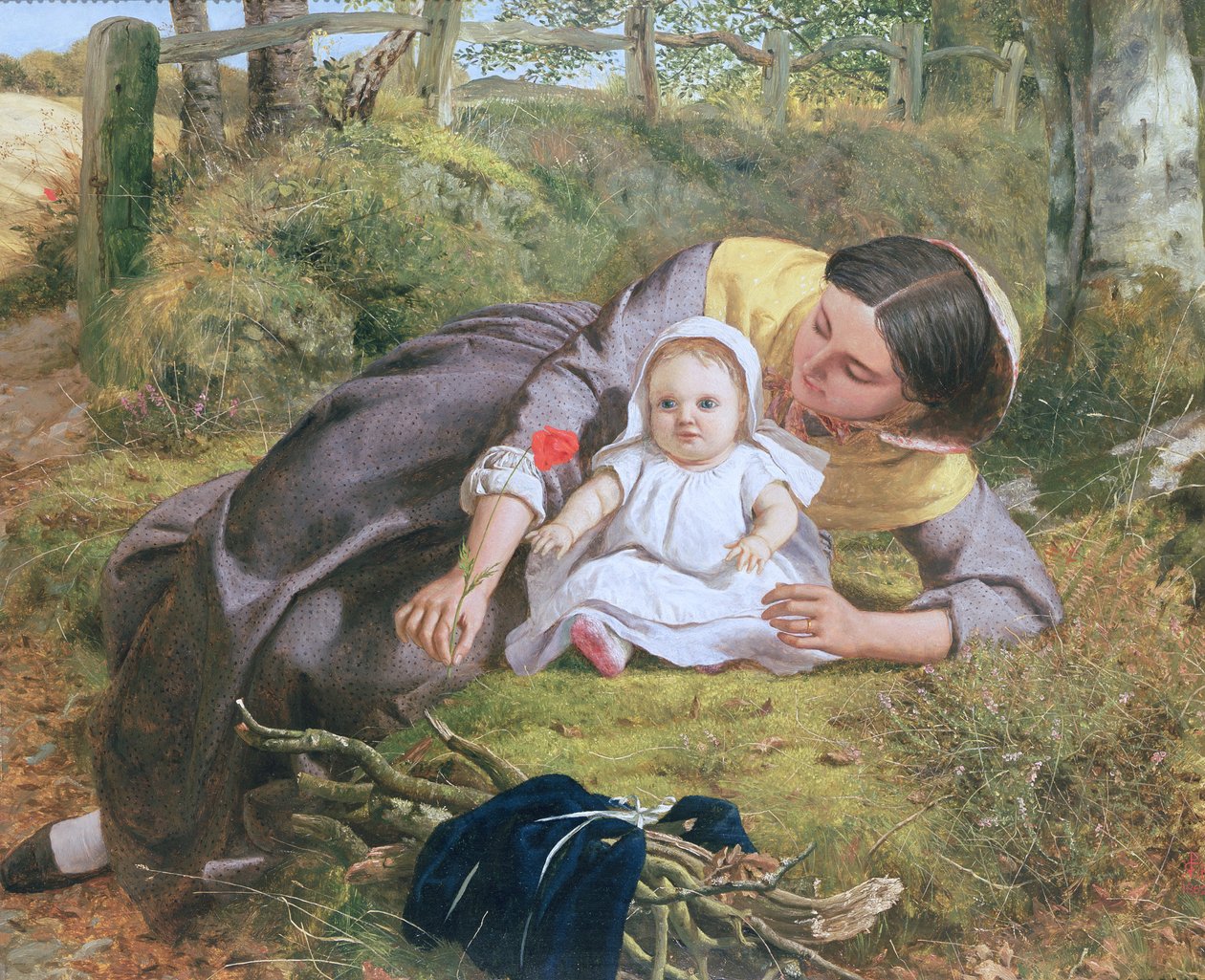 Matka a dítě s mákem od Frederick Richard Pickersgill