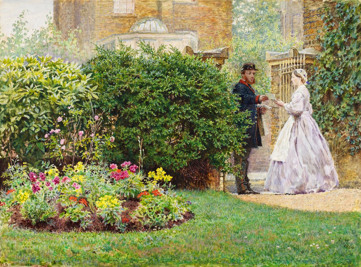 Moje předzahrádka, 1864 (kvaš a čb na papíře) od Frederick Walker