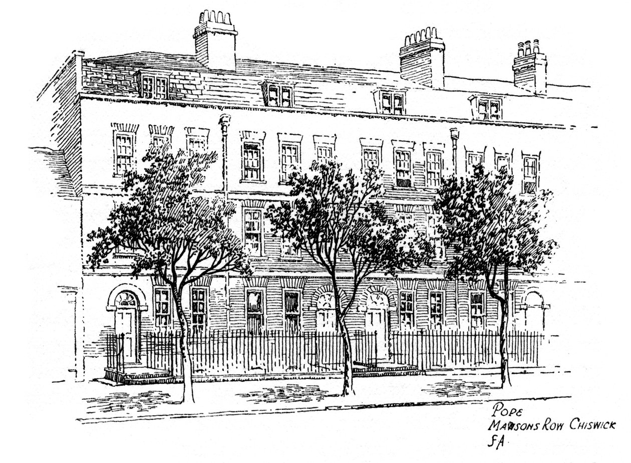 Alexander Pope, Mawsons Row, Chiswick, Londýn, 1912 od Frederick Adcock