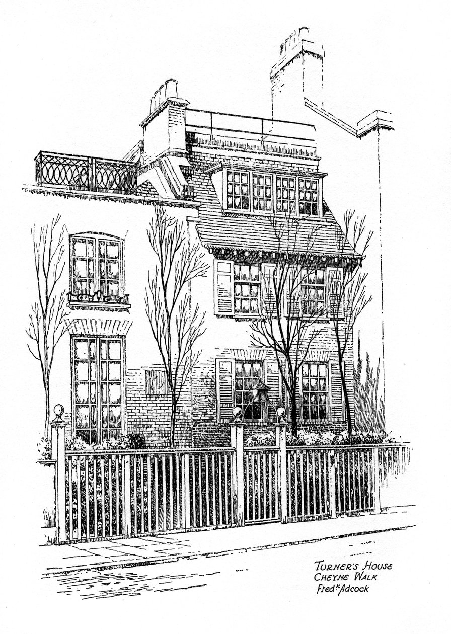Turnersův dům, Cheyne Walk, Chelsea, Londýn, 1912 od Frederick Adcock