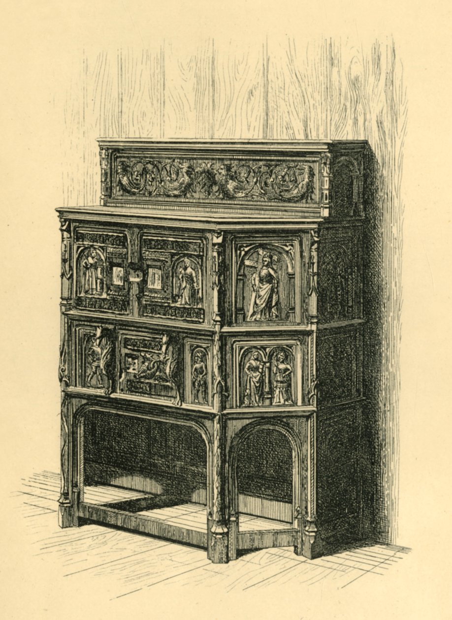 Dubová skříň, konec 15. století, 1881. od Frederick Albert Slocombe