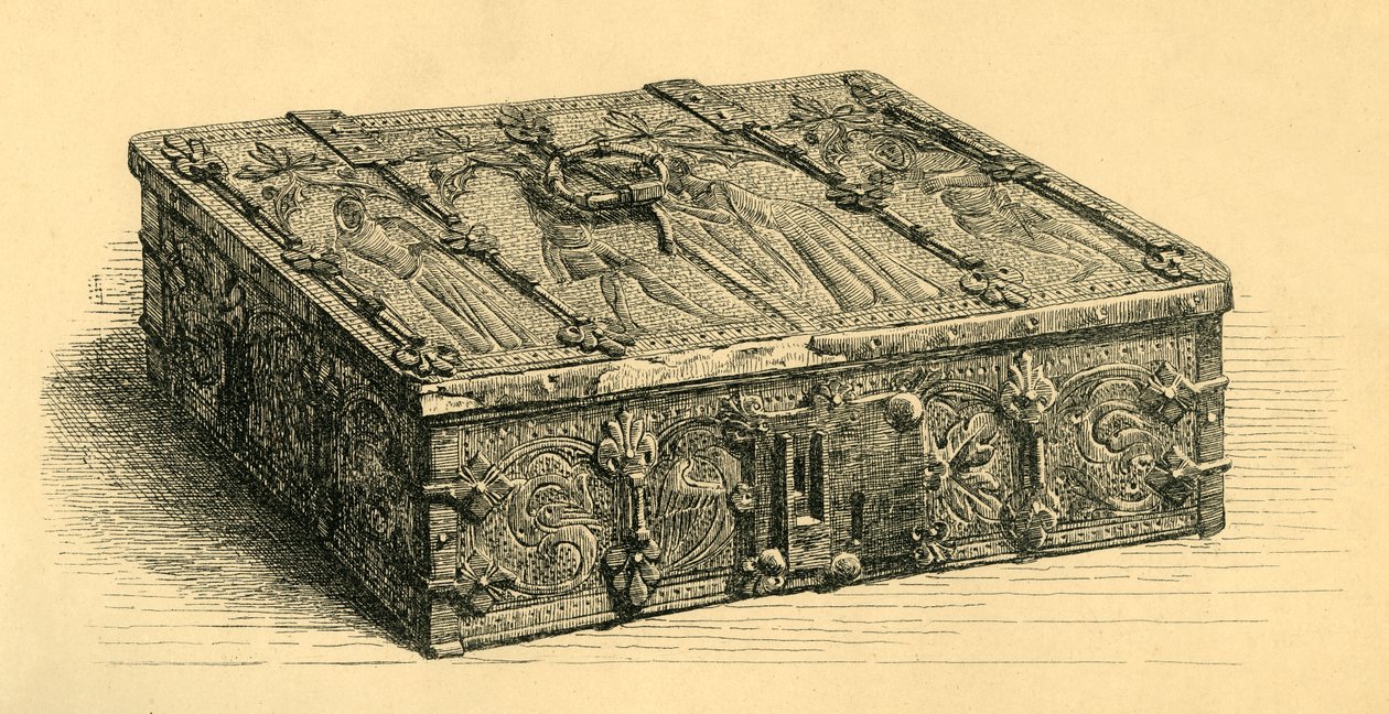 Dřevěná a kožená rakev, 1350-1370, 1881. od Frederick Albert Slocombe
