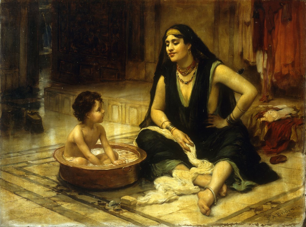 Fellahin a dítě od Frederick Arthur Bridgman