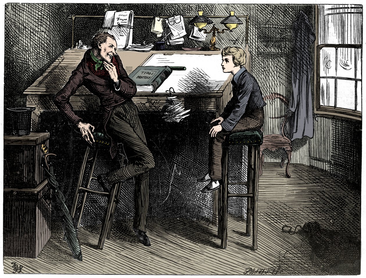 David Copperfield a Uriah Heep, 1912. od Frederick Barnard