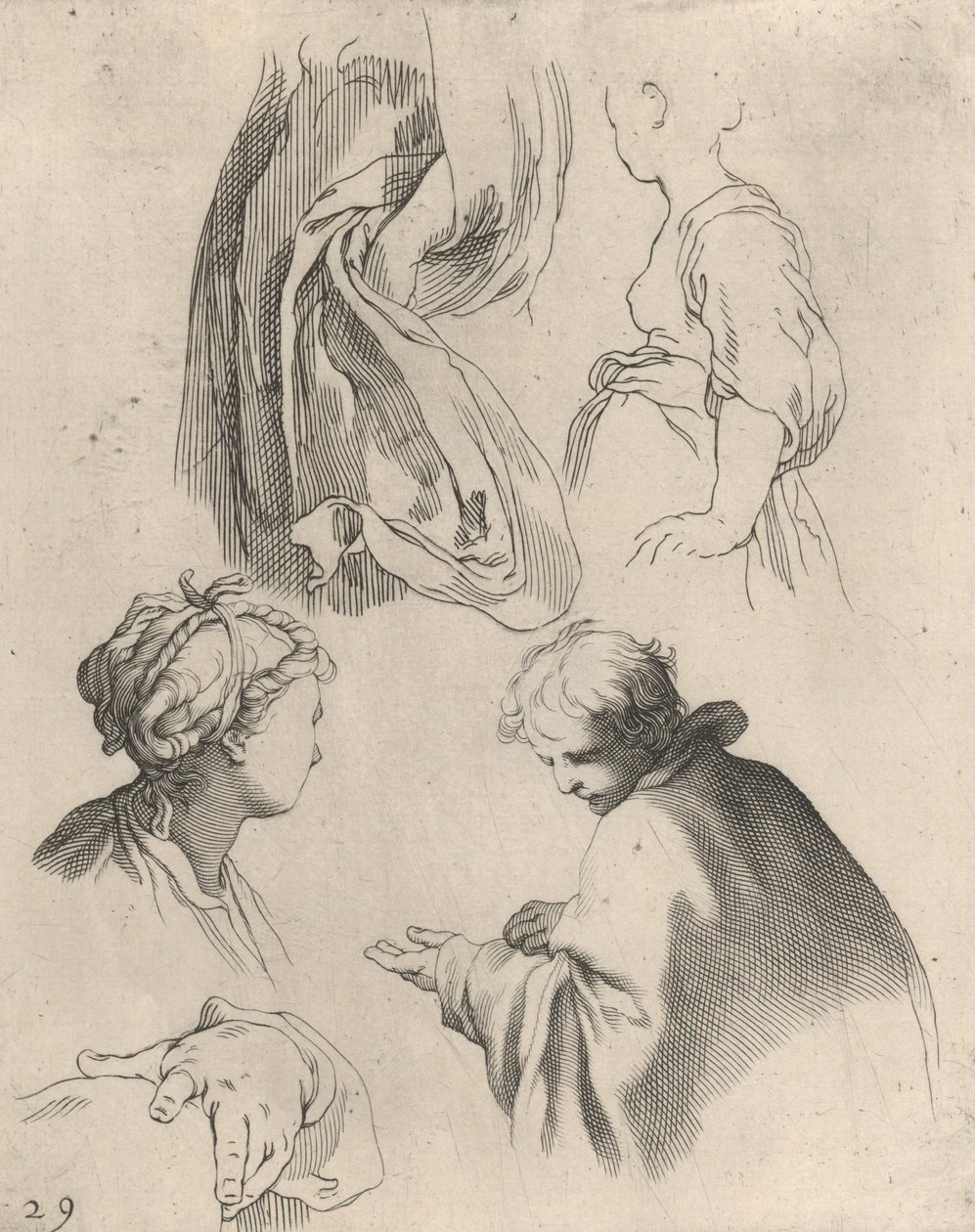 Figurové studie, z knihy kreslení, 1650-56. od Frederick Bloemaert