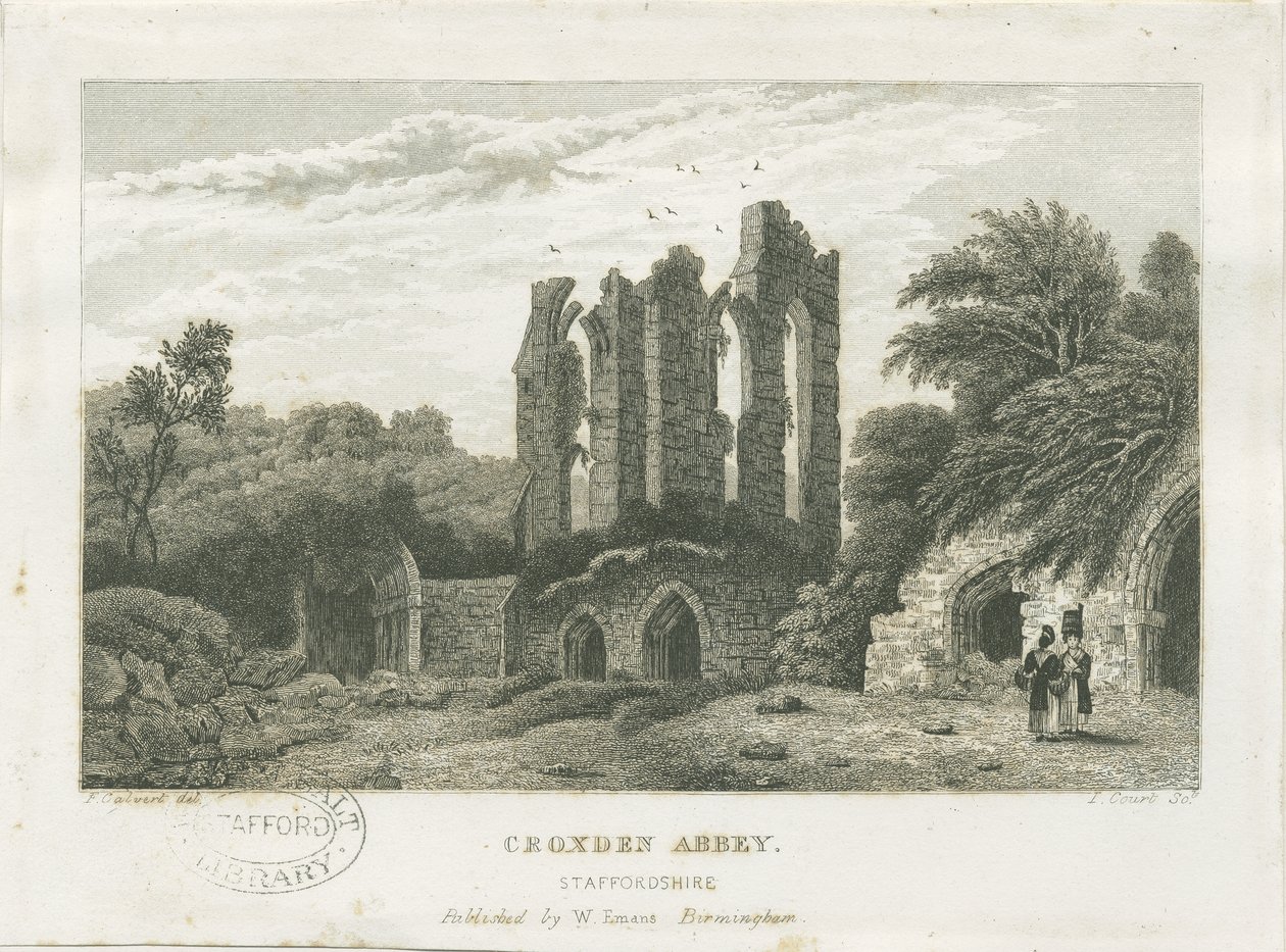 Croxden Abbey: rytina, nd [c 1830] (tisk) od Frederick Calvert