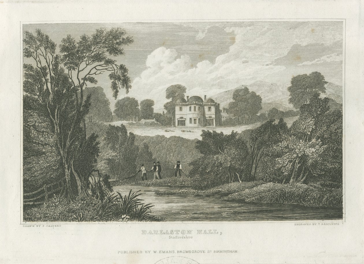 Darlaston Hall: rytina, nd [c 1830] od Frederick Calvert