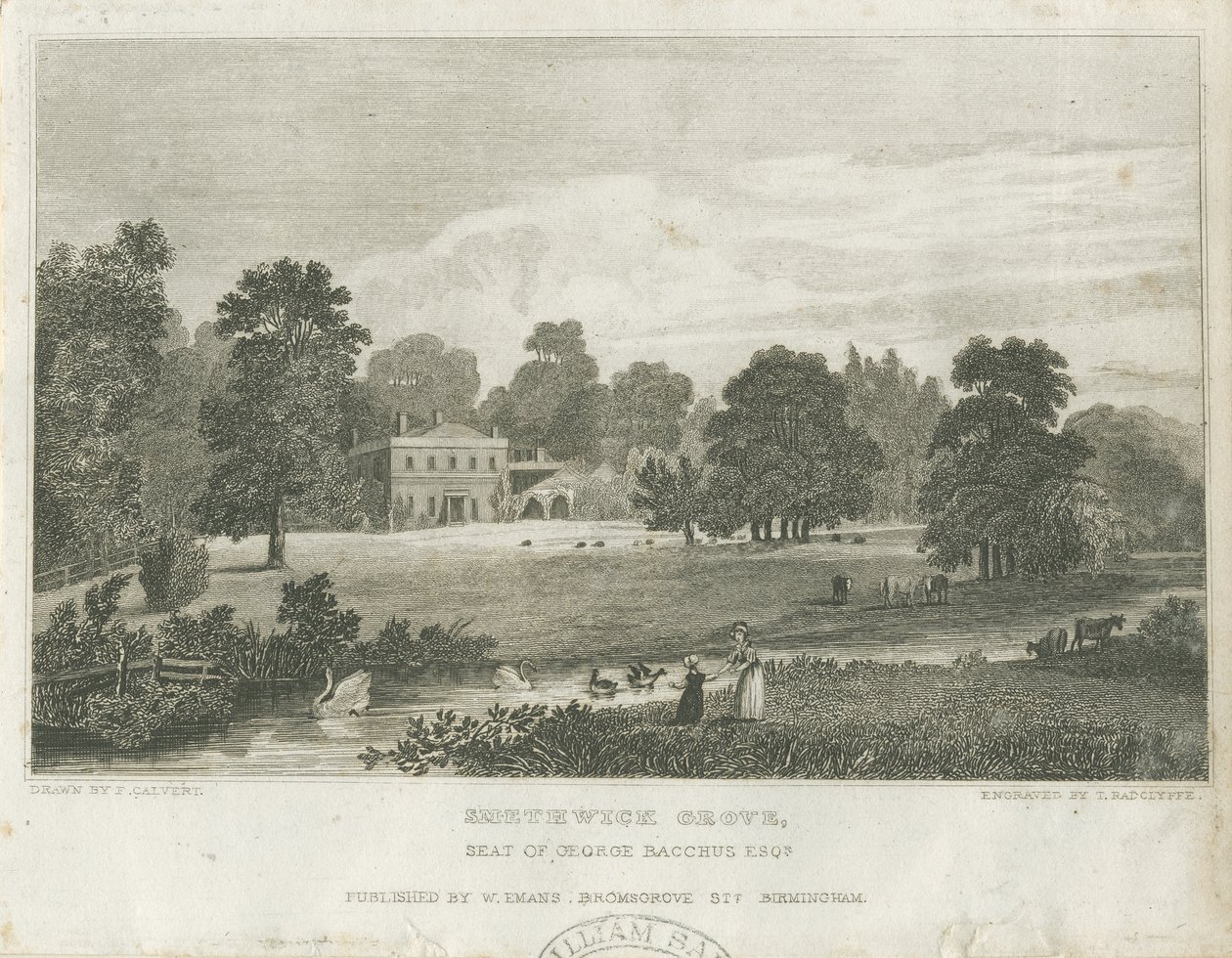 Smethwick Grove: rytina, nd [c 1830] (tisk) od Frederick Calvert