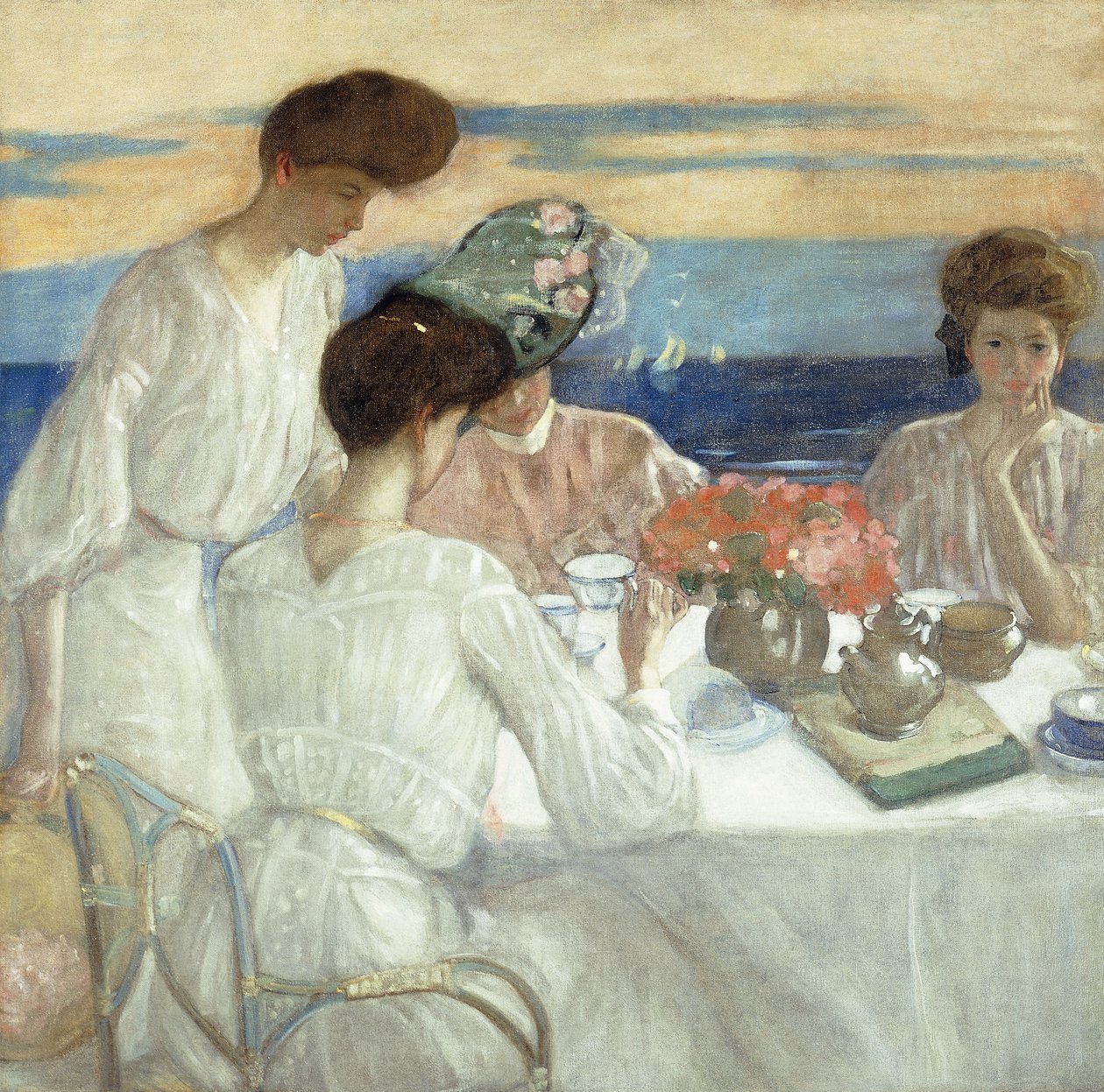 Odpolední čaj na terase od Frederick Carl Frieseke