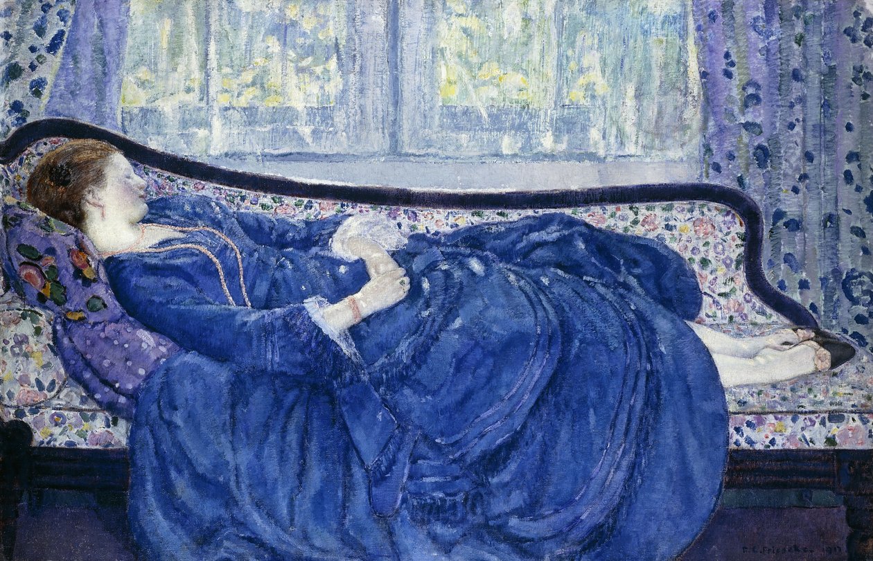 Dívka v modrém od Frederick Carl Frieseke