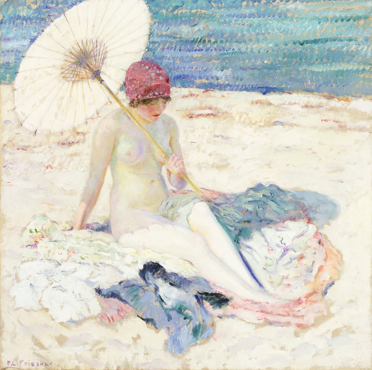 Na pláži od Frederick Carl Frieseke