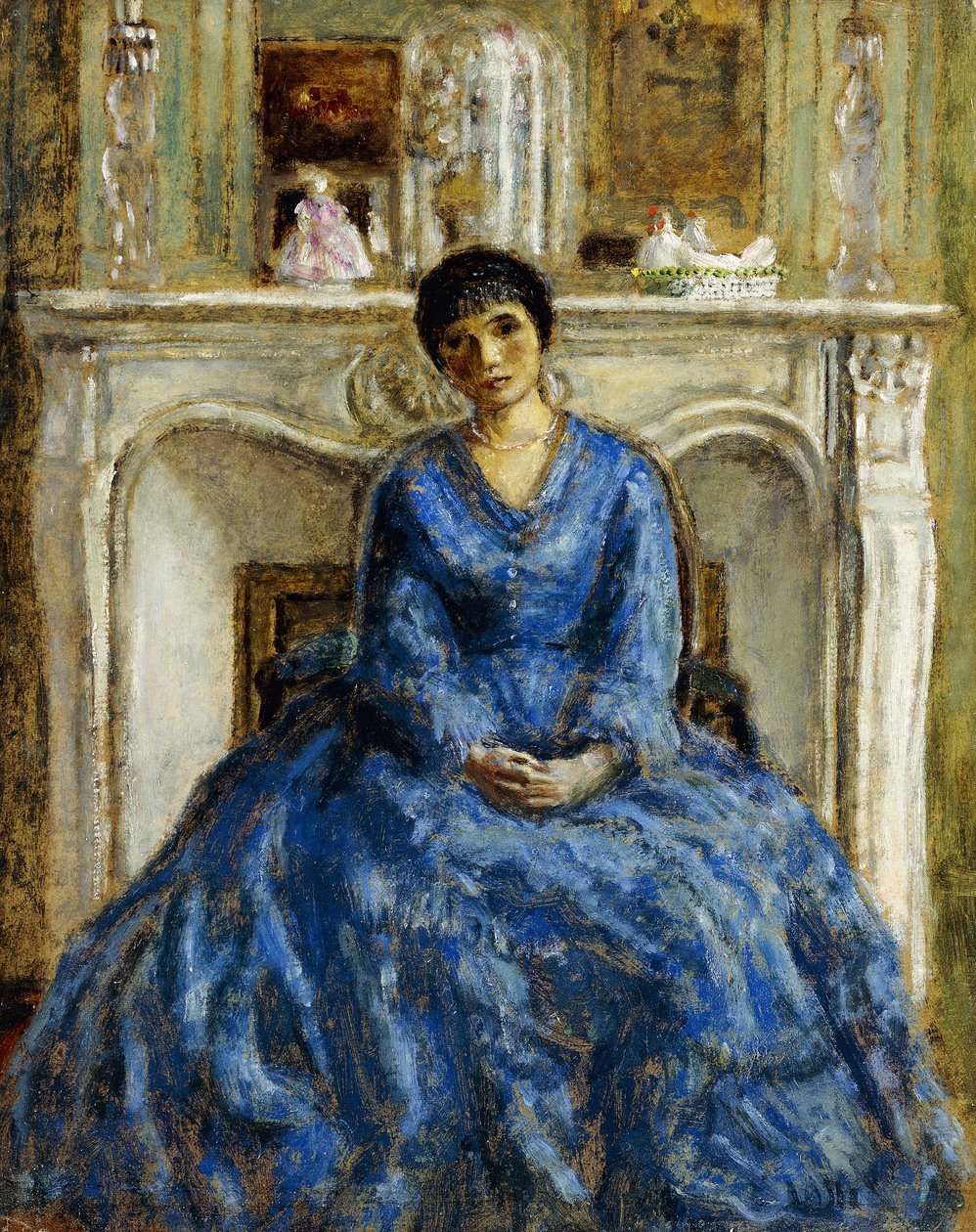 Modré šaty od Frederick Carl Frieseke