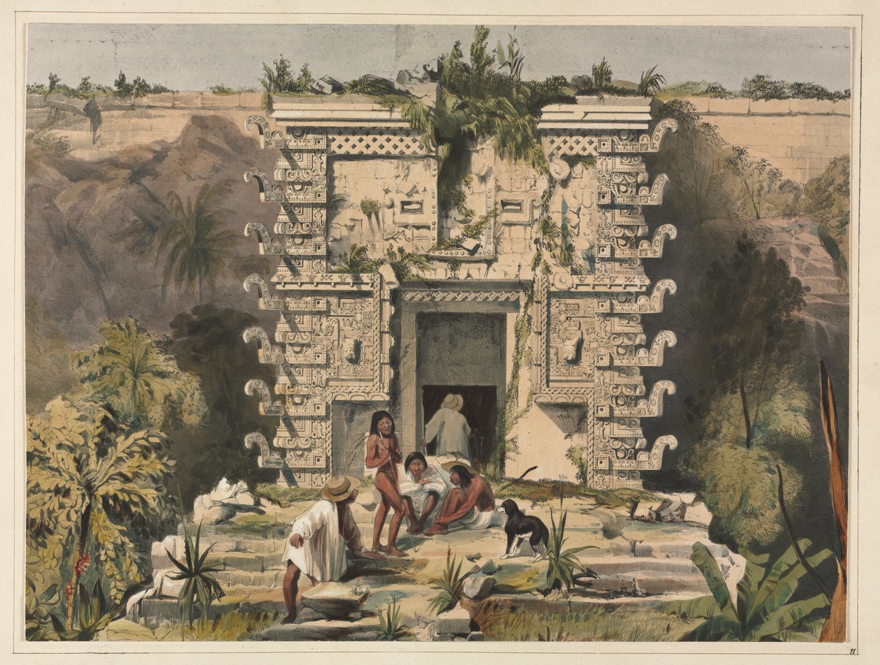 Brána Velké Theocallis, Uxmal od Frederick Catherwood
