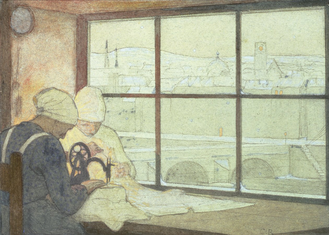The Vigil (tužka a wc) od Frederick Cayley Robinson