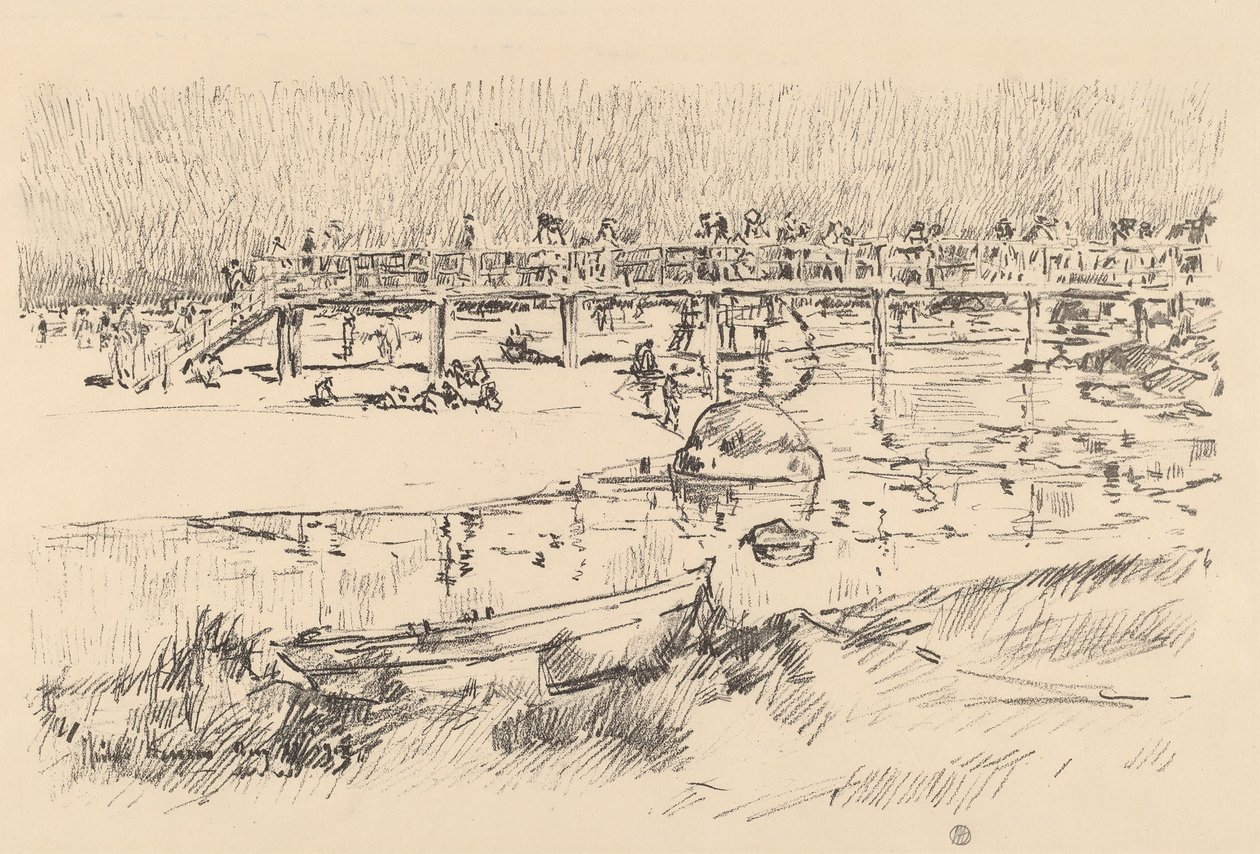 Pláž na koupání, Bass Rocks, c. 1918. od Frederick Childe Hassam