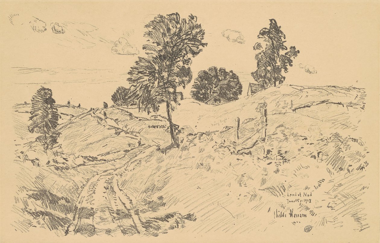 Krajina, země Nod, 1918. od Frederick Childe Hassam