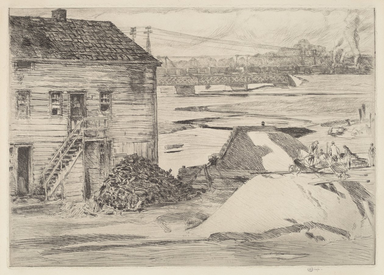 Odliv, most Cos Cob, 1915. od Frederick Childe Hassam