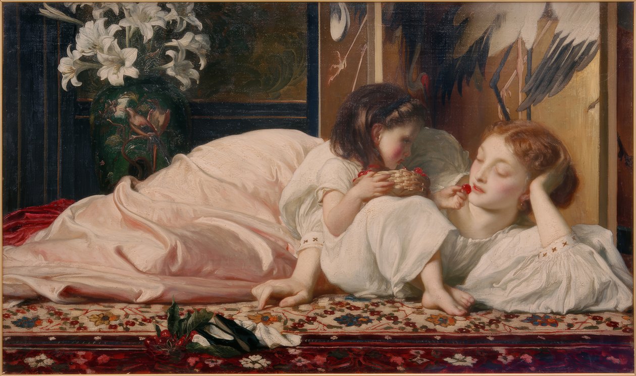 Matka s dítětem (třešně) od Frederick Lord Leighton