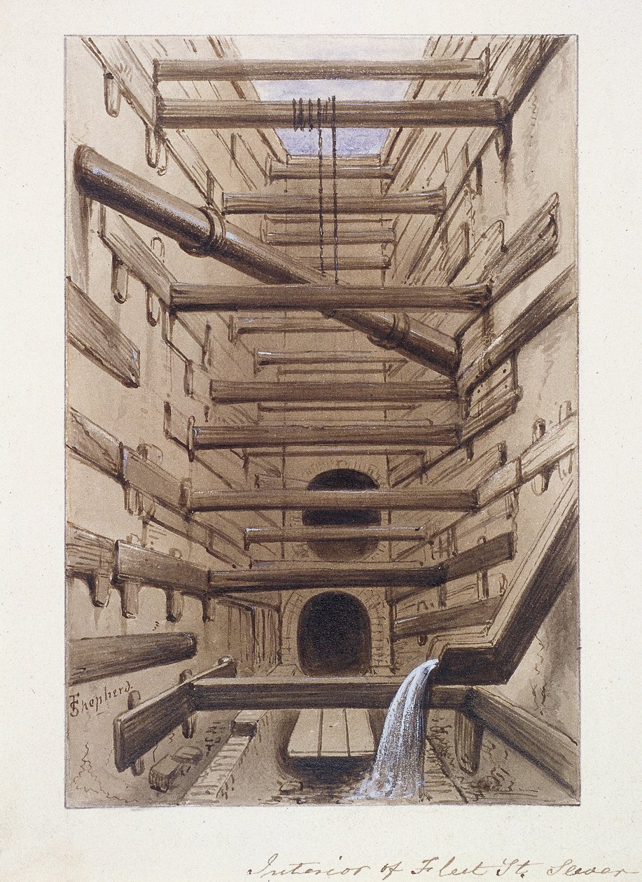 Fleet Street, Londýn, 1845 od Frederick Napoleon Shepherd