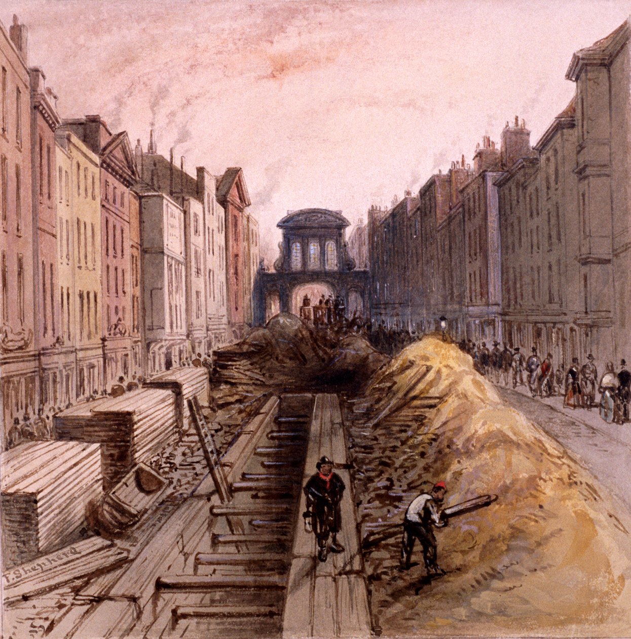 Fleet Street, Londýn, 1845 od Frederick Napoleon Shepherd