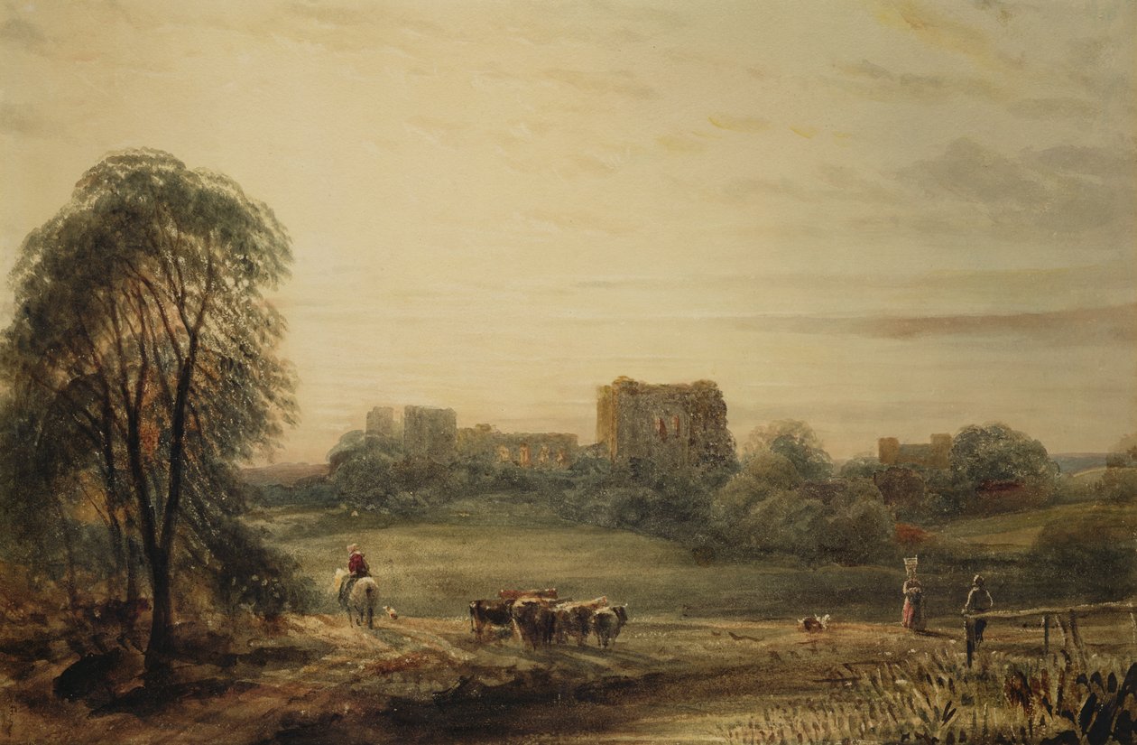 Glastonbury Abbey (wc na papíře) od Frederick Nash