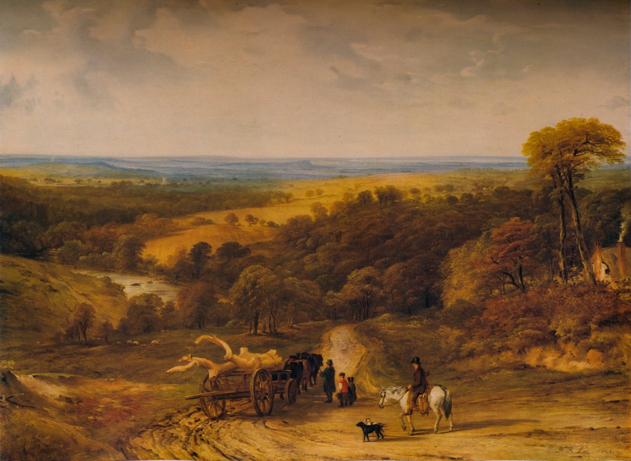 Pohled poblíž Crediton, Devon, 1843 od Frederick Richard Lee