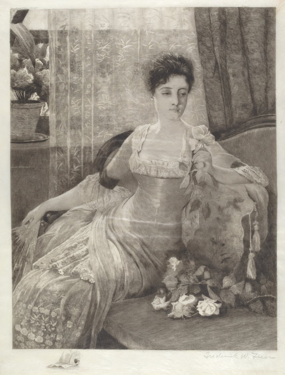 Bez názvu (Dívka na gauči) od Frederick W. Freer