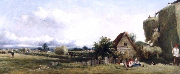 Výroba sena (olej na plátně) od Frederick Waters Watts
