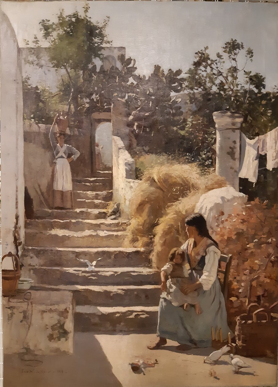 Scéna na Capri od Frederick William Jackson