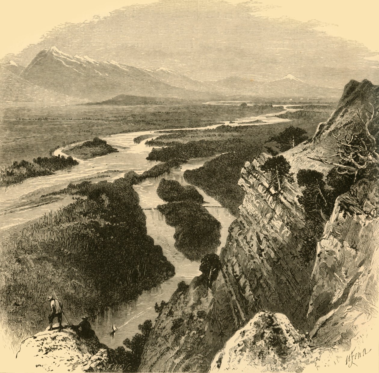 "The Yellowstone", 1872. od Frederick William Quartley