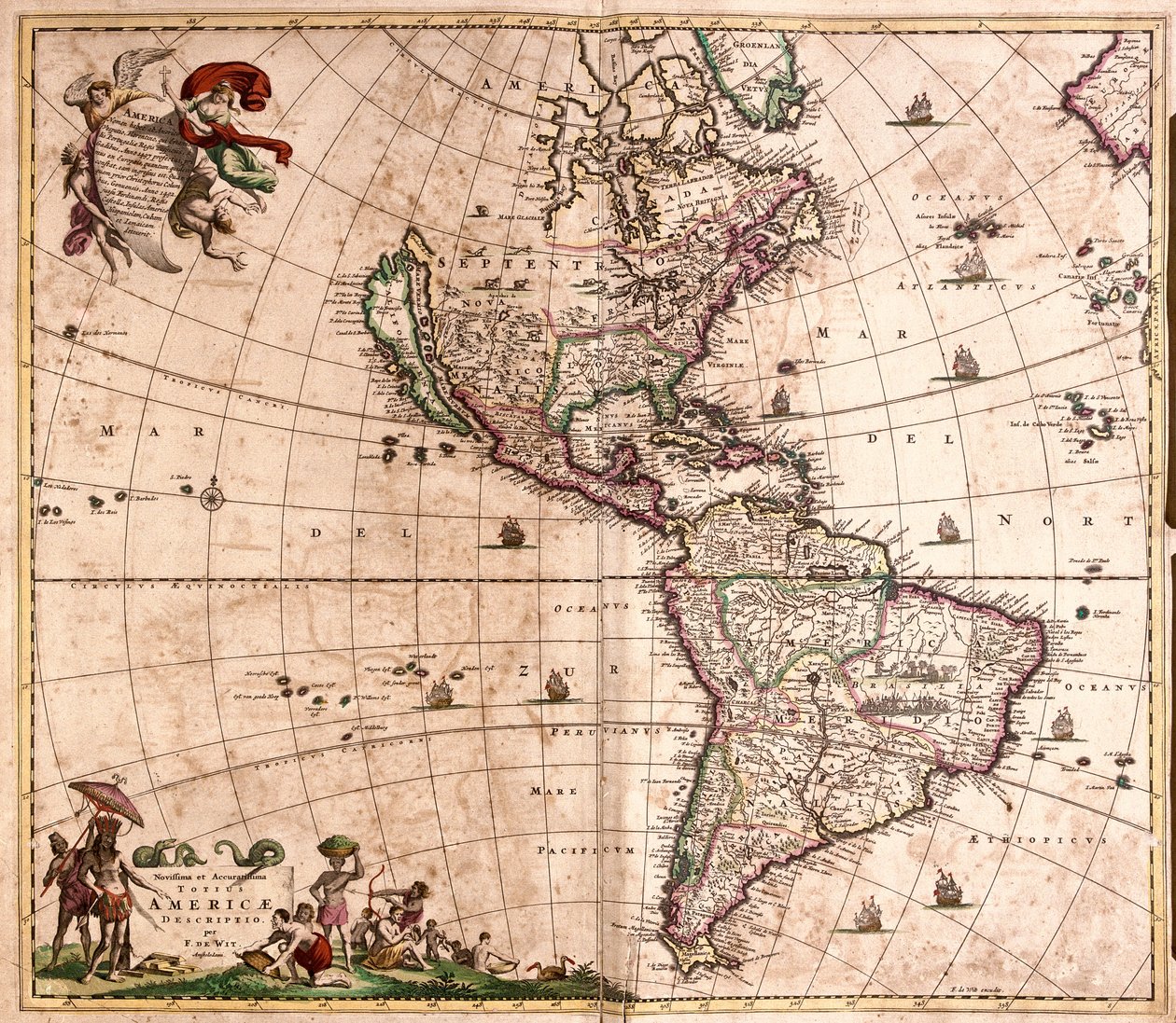 Mapa Ameriky (lept od Frederick de Wit