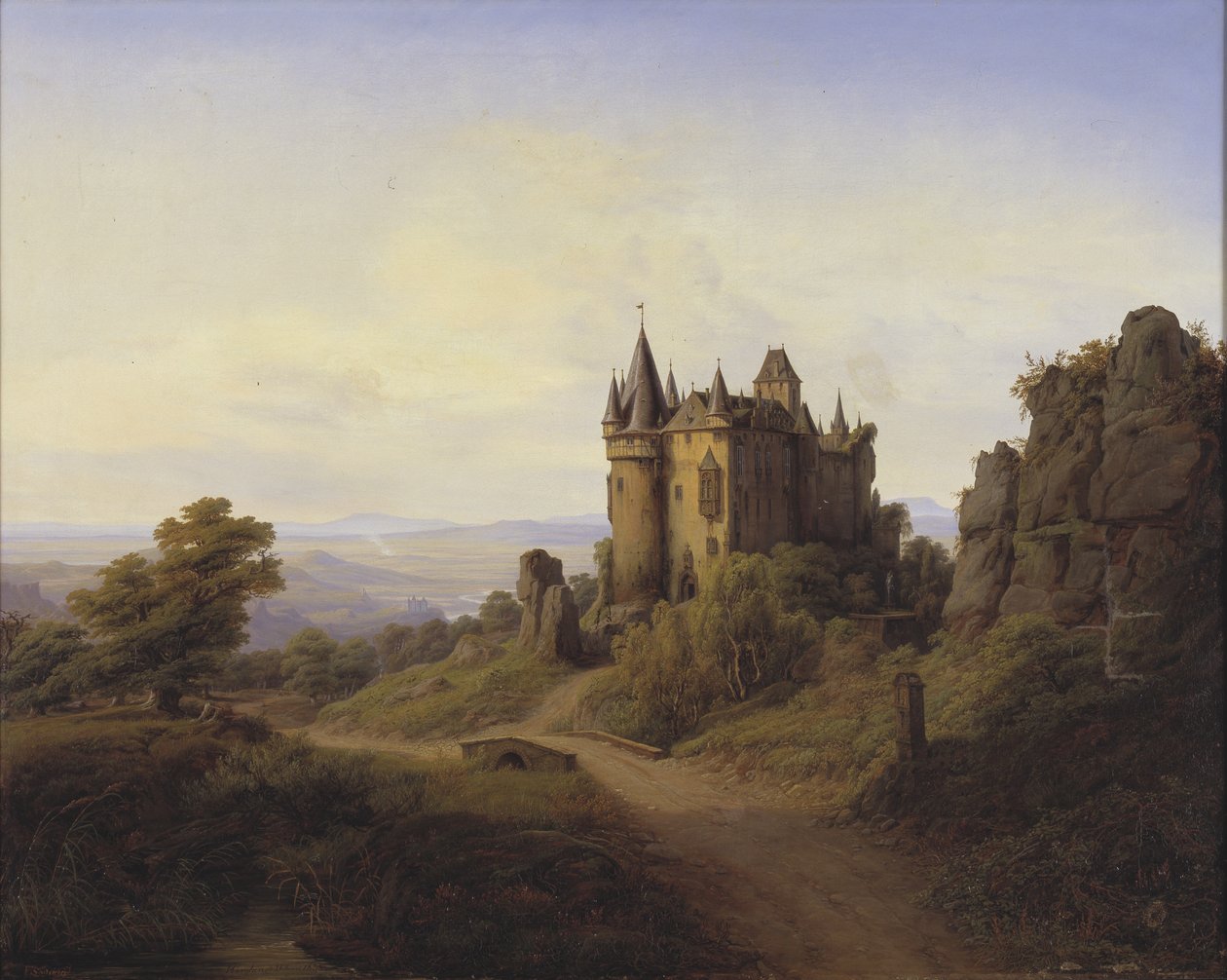 Hrad Büresheim na řece Eifel od Frederik Sødring