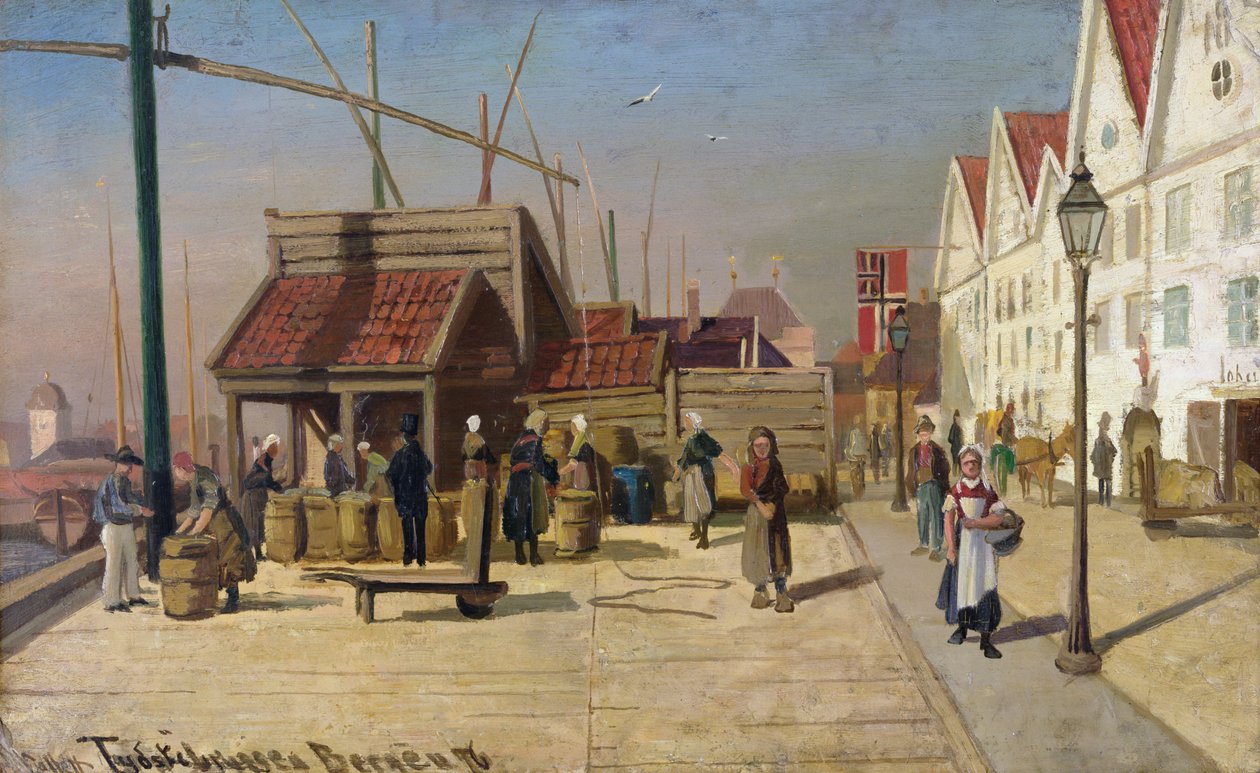 Německé nábřeží, Bergen od Frederik Collett