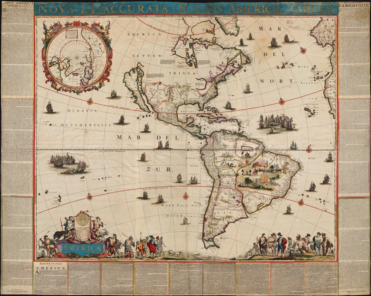 Noua et accurata totius Americae tabula od Frederik de Wit