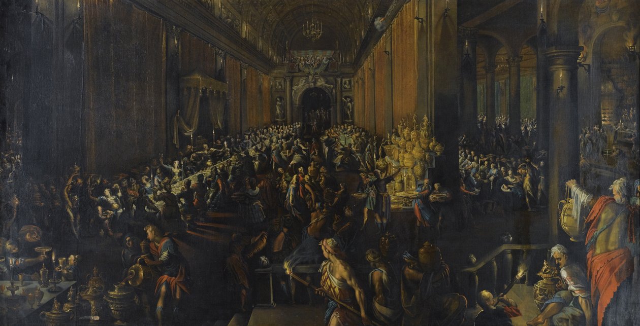 Svátek Belšazar, 1596 od Frederik van Valckenborch