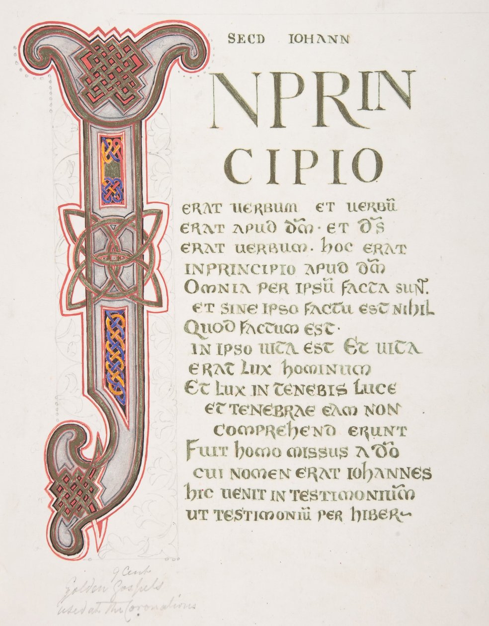Osvětlený list s iniciálou I, 1830-62. od Freeman Gage Delamotte