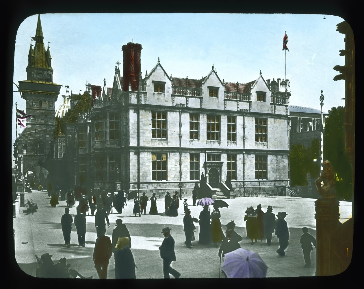 Pařížská expozice: Maďarský pavilon, Paříž, Francie, 1900 (sklíčko s lucernou) od French Photographer