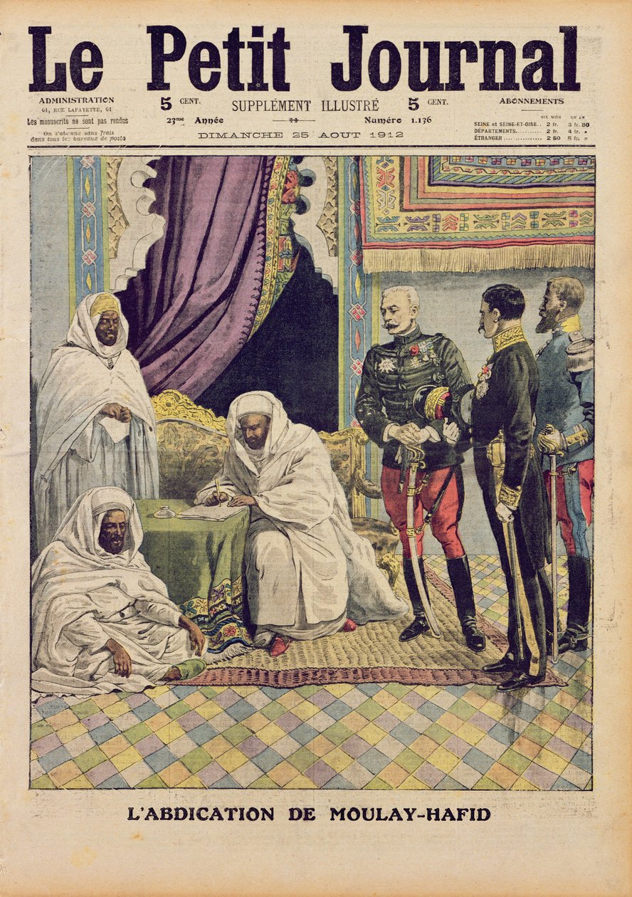 Abdikace Moulay-Hafida, sultána z Maroka, ilustrace na obálce 