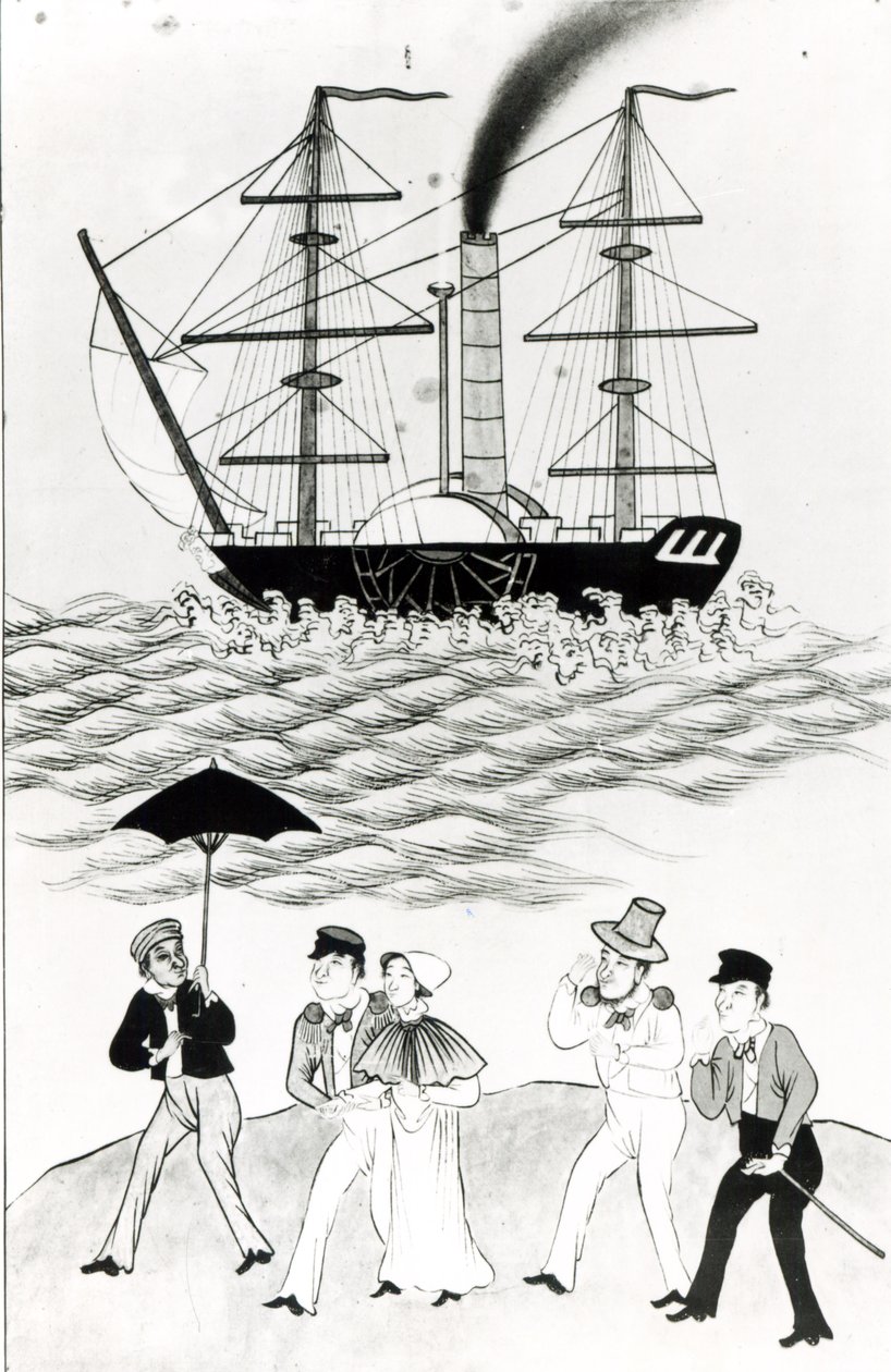 Anglický parník v Kantonu, 1840 (viz také 364597) od French School